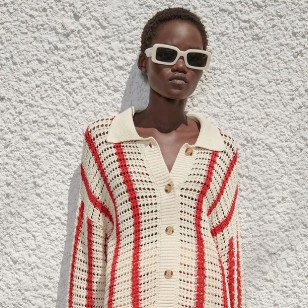 Zara oversize granny crochet cardigan size small